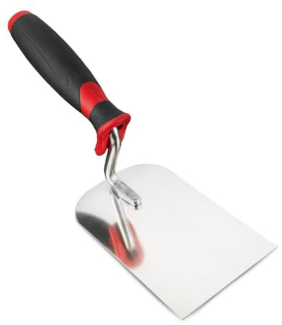 Stukkateurspachtel 80 mm Edelstahl Stukkateurkelle Putzkelle Maurerkelle mit Softgriff (80 x 130mm)