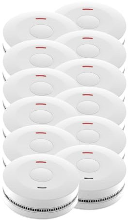 10er Rauchmelder Feuermelder Set Jeising SD-432 mit langlebiger 10 Jahres Batterie - TÜV Zertifiziert EN14604 mit Stummschaltfunktion - kein lästiges und teures Batterie wechseln mehr nötig