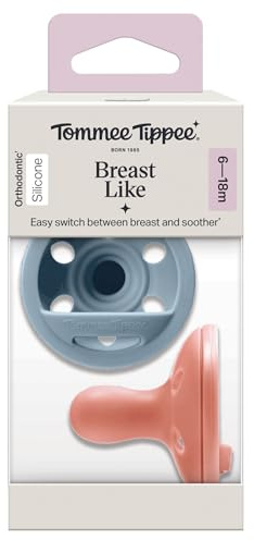 Tommee Tippee bröstliknande nappar 6-18 m, 2-pack, symmetrisk silikondinapp