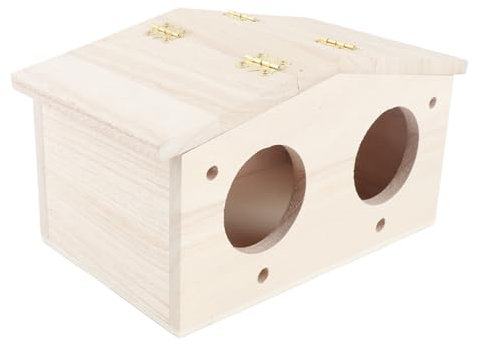 Pajarera de madera para pájaros, bonito modelado, cabaña de troncos ventilada para pájaros, golondrinas, loros con grandes amantes de la naturaleza o entusiastas de los pájaros