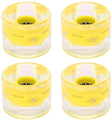 Skateboardhjul, Skatebrädhjul Longboard -hjul PU Fyllning 78A 60x45mm High Elastic Flashhjul för Longboard Cruiser Board (Gul)