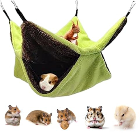 Dyiouxin Meerschweinchen Hängematte,Doppellagig Hängematte für Kleintiere,Hängendes Etagenbett für Haustiere,Hamster Hängematte, Zuckergleiter