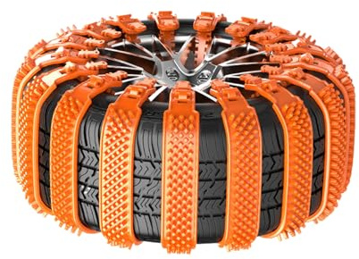 Cadenas de nieve para camiones, 10 unidades de correas ajustables antideslizantes de fijación para ruedas, cadenas de nieve para coches, para pesca y remolques y senderismo, terrenos de invierno