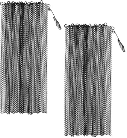 BESTYASH Lot de 2 Rideaux Pare-Étincelles en Maille Ignifugée pour Cheminée 61 X 559 CM Grille de Cheminée Suspendue Barrière Thermique Anti-Feu Protection Rideau Métallique pour Foyer