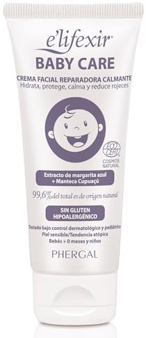 Elifexir Baby Care - Crème Visage Réparatrice Apaisante pour Bébé | Réduit les Rougeurs et les Tiraillements | Hydratation et Confort | 99% Ingrédients Naturels | Renforce Fonction Barrière - 50ml