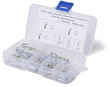 Namvo 100 Pieces Cotter Pin - Heavy Duty Zinc-Plating Steel Hair Pins - for Cars, Mechanics, Garages, Workshops, Power Equipment, Trucks, Lawn Mowers, Small Engine Repair, and Fastening