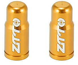 X AUTOHAUX 2pcs Type Valve Caps Dust Covers for Bicycle Road Bike MTB Gold Tone