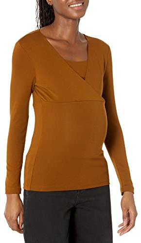 Amazon Essentials Top de Lactancia con Cuello en Pico Mujer, Castaño Oscuro, XXL