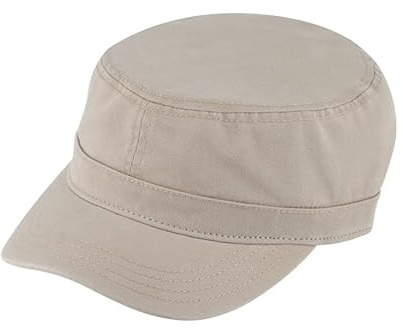 Breiter Casquette de Baseball en Coton Anti-UV 50+ Casquette Style Militaire Army Cap Bonnet Chapeau Urban avec Visière Beige 57