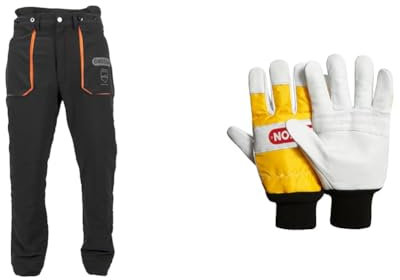 Oregon Yukon Chainsaw Protective Trousers & Gloves, Dual-Hand Protection, PPE Clothing, Professional Class 1, Size M