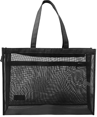 A3 Sac de Planche à Dessin Portfolio d'artiste Transparent Fourre-tout Imperméable à Main Sac de Transport pour Dessin Sacoche de Peinture Portable Fournitures de Documents Bleu 45 x 32CM (noir)