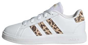 adidas Unisex Kids Grand Court 2.0 Shoes Kids, Cloud White/Magic Beige/Gold, 5 UK