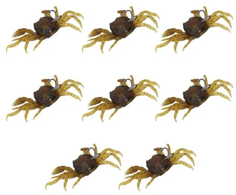 Leurres De Pêche, 8 Pièces 13cm Appâts De Crabe Artificiels Leurres De Pêche en Silicone Souple Appâts De Crabe De Simulation Crochet en Métal pour Eau Salée Fraîche