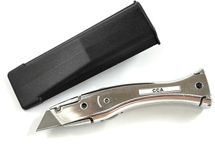 CCA Silver Carpet Cutter Tool with Black Holder for The Professional and DIY Installer