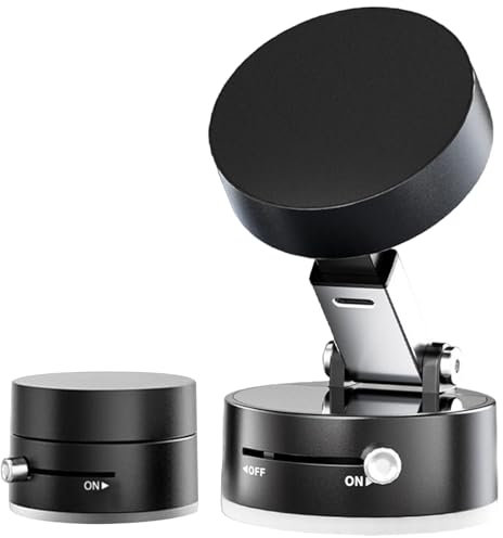 MCTNCT Soporte Magnético de Vacío para Teléfono, Soporte Plegable Portátil con Succión Magnética, Soporte Magnético de Vacío Ajustable 360°, Soporte para Teléfono Negro para Coche, Gimnasio, etc