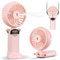 Kssvzz Handventilator mit Wasserkühlung, Tragbarer Mini Ventilator mit LCD Display & 5 Stufen, USB Ventilator Wiederaufladbar, Faltbarer Ventilator Klein für Reisen Büro Zuhause (Rosa)