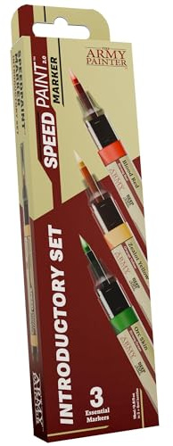 The Army Painter, Speedpaint Marker Introductory Set, 3 x 6ml Speedpaint 2.0 Markers, Green, Red & Yellow Acrylic Contrast Paint Markers for DnD & Warhammer