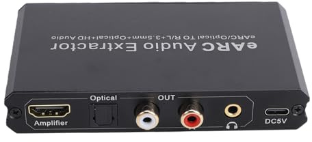 XUMIUZIY EARC Optisk Ljudextraktor, 24bit 192KHz EARC Till Optisk HD Multimedia 3,5 Mm Ljudomvandlaradapter för TV Stöder 7.1 5.1 2.0 Kanaler
