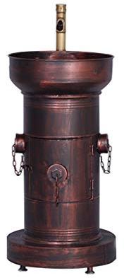TMPTY Pedestal Lavabo con Grifo, Boca De Incendio Estilo Retro Americano Arte De Hierro Lavabo De Pie Fregaderos (Color : Red Copper)