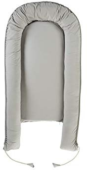 Bio Babynest Nestchen 100% Bio-Baumwolle (kbA), Kapok und Naturkautschuk, Maße 105 x 55 cm, Grau