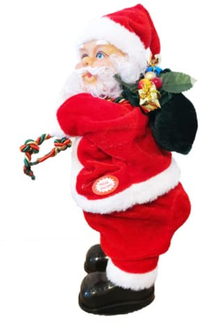 ITODA Weihnachtsmann Hüften Schütteln Nikolausfigur Klein Weihnachtsmannfigur mit Musik Weihnachtsfigur Tanzend Weihnachtsfigur Singend Weihnachtsmänner Rot Dekofigur Weihnachtsdeko Geschenk