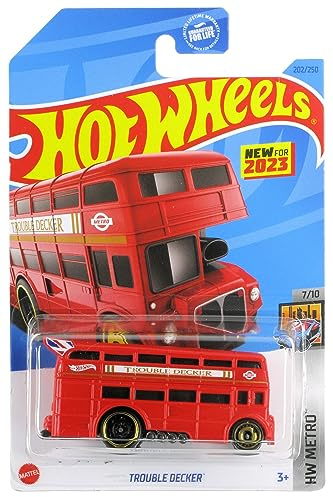 Hot Wheels 2023#202/250 HW Metro #7/10 Double-Decker Drag Bus Trouble Decker