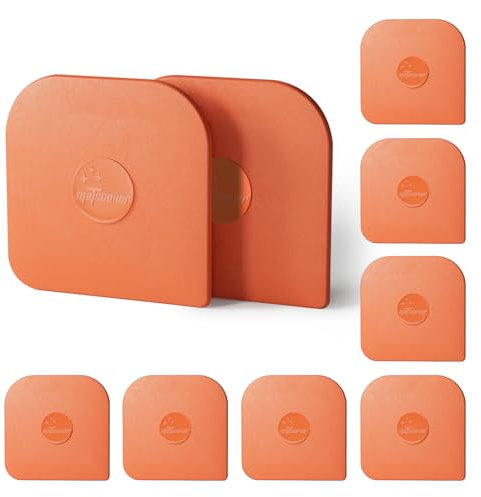 Rascador de sartén, 10 piezas de plástico, antiarañazos para hierro fundido, limpieza de ollas y sartenes, rascador resistente, herramienta de cocina, naranja