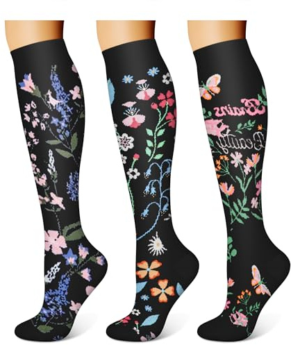 WITHYOU 3 Pairs Compression Socks for Women & Men 15-20 mmHg,Best Support for Nurses Running Hiking