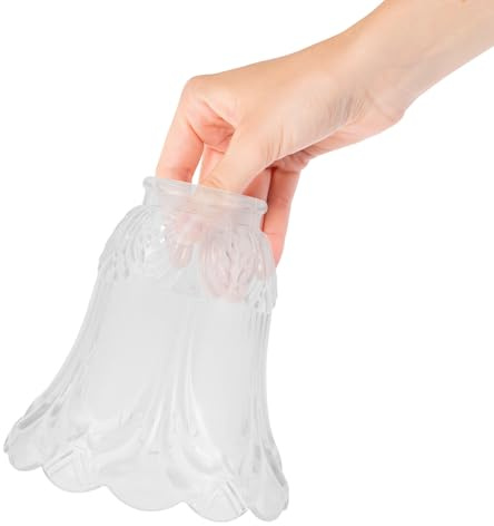 OSALADI Tulipas de Cristal para Lámparas Diseño en Forma de Flor de Material Sintético, Fáciles de Instalar, Ideales para Lámparas E27 y Candelabros en Dormitorios U Hoteles
