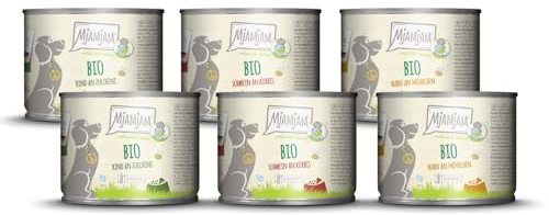 MjAMjAM - Nourriture humide premium pour chiens - naturellement délicieuse - La BIO Box, paquet de 6 (6 x 200g), sans céréales