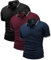 JACKETOWN 3 Pack Mens Polo Shirts Short Sleeve Lightweight Breathable Golf Polo Casual Adult Multipack Tennis T Shirt