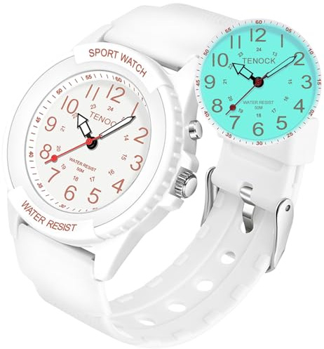 TENOCK Analog Watches for Women Nurses 50M Waterproof, Night Light & 12/24H