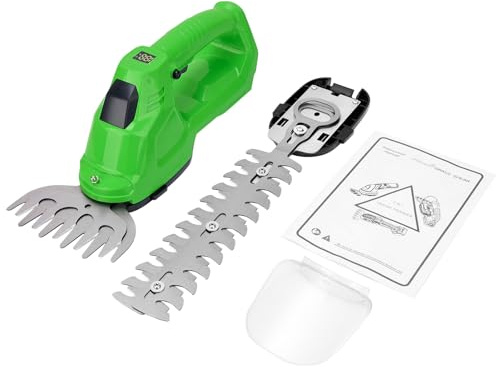 Cortasetos 2 En 1 Y Tijeras Cortacésped, Cortasetos Electrico Inalámbrico, Desbrozadora Ligera con Cuchillas Intercambiables para Podar Arbustos, Setos Y Jardín