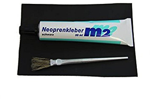 VWPEYY M2 Neopren Reparatur-Set mit Pinsel, 35 ml Kleber, 10 x 15 cm Neopren Flicken, Bürste, für Wassersport, Artikelnummer: 4251111559741