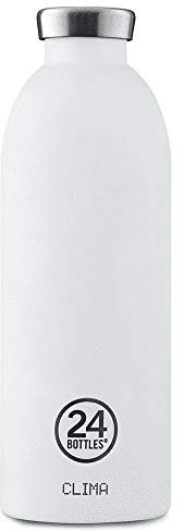 24BOTTLES Clima Bottle - Gourde Isotherme 330ml/500ml/850ml, Reutilisable 100% Hermétique (12h de Boisson Chaude, 24h de Boisson Froide), Bouteille écologique en Acier Inox (Artict White, 850 ml)