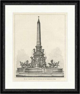 Kunstdruck The Mende Fountain, Leipzig Pillar Faksimile_E 16342