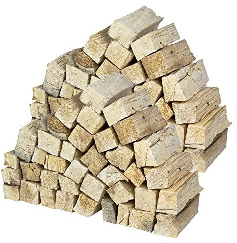 Flameup Brennholz Kiefer, Kaminholz ohne Rinde, 5-500kg Kiefernholz, Feuerholz für Ofen, Kamin, Kaminofen, Feuerschale, Grill, Holzscheite 25 cm, getrocknet, Menge:60 kg