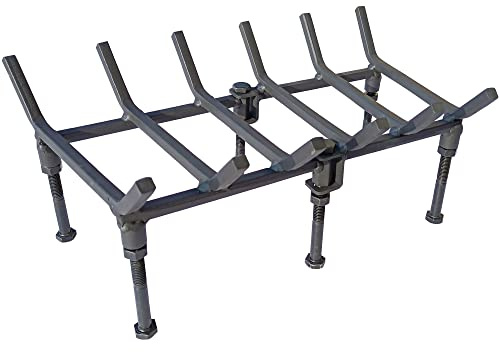 TAFIEDA Fireplace Log Holder. 18 Inches Heavy Duty Solid Steel Fireplace Grate. Upgrade Adjustable Fireplace Grate 6 Solid Steel Feet with 6 Bar Fireplace Wood Holder. Best Fireplace Accessories.