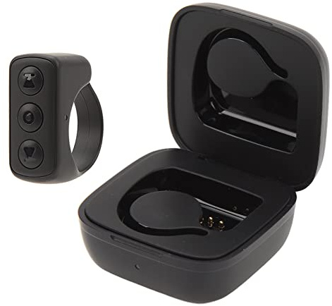 ASHATA ASHATAw2xpyktgsc-11 Fjärrkontroll Ring Finger Scroller, Bluetooth-fjärrkontroll Page Turner, APP Remote Scrolling Ring Clicker för Mobiltelefon, Kompatibel med Olika System (Svart)