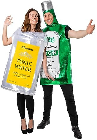 A2ZFD Costume da gin & tonic, per coppie, da donna e da uomo, unisex, per feste di addio al celibato