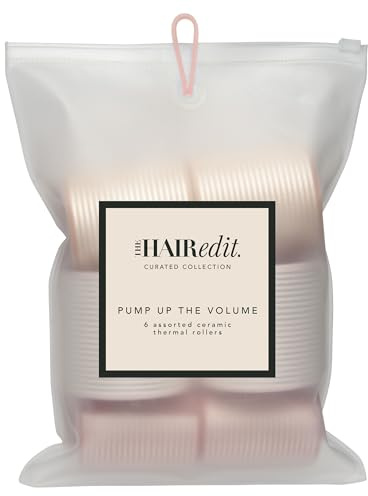 The Hair Edit Pump Up The Volume Ceramic Thermal Rollers - 6 Assorted Self Grip Hair Rollers With Storage Bag