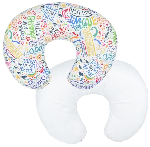 Winmany Baby amningskudde överdrag spädbarn avtagbart amning kuddöverdrag sött mönster nyfödd amning örngott överdrag kuddöverdrag för flickor pojkar 22,5 x 18 (färgglad värld)