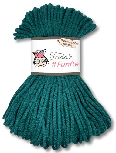 Frida's Wollhaus Frida's 250 g #Fünfte Baumwoll-Kordel Ø 5 mm Häkeln Stricken Makramee 30 Farben (789 | Petrol)