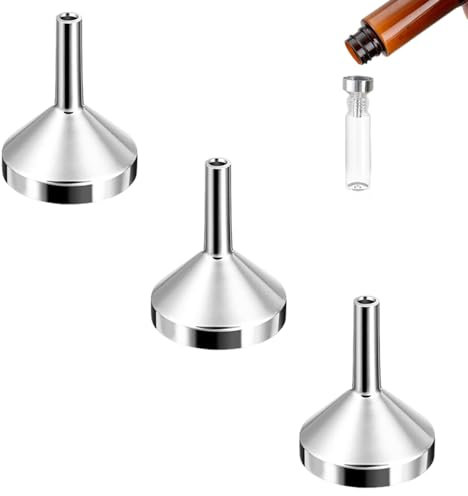KINDOYO 3 Pcs Mini Funnel Set - Silver Aluminium Funnel, Mouth Diameter 2.5cm for Small Bottles