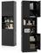 KOMFOTTEU Hochschrank Aufbewahrungsschrank 190 cm, Mehrzweckschrank Küchenschrank mit 4 Türen & halboffenem Regal, Badezimmerschrank Bücherschrank 56 x 30 x 190 cm (Schwarz)