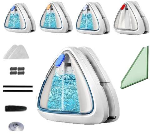 Hooha Nettoyeur de fenêtre magnétique double face 3-8 mm - Outils de nettoyage intérieur - Corde de sécurité 2,5 m - Efficace