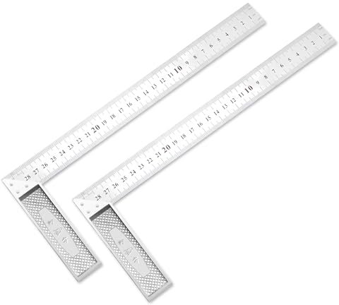 2 PCS Combination Square, 12 Inch Square Tool Adjustable Set Squared Speed Angle Ruler Multifunctional Measuring Tool for Accurate and Adjustable Woodworking Measurement