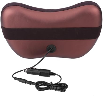 Coussin D'appui de Siège D'auto, Voiture 12v 8 Rouleaux à Pétrissage Chauffant le Cou à Dos de Massage Arrière Coussin Shiatsu Shiatsu (Café)