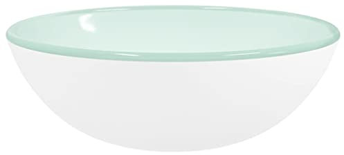 Lavabo en verre trempé, 35 x 12 cm, blanc, design moderne, pour salle de bain et cuisine, durable et facile d'entretien, avec finition blanche