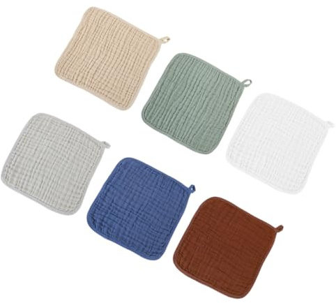 IWOWHERO Paños para Eructar Ñiño 6 Piezas de Algodón 100% 6 Capas de Gasa Toallitas Suaves y Extra Absorbentes para Recién Nacidos Ideales para Regurgitaciones y Sudor Multiusos para